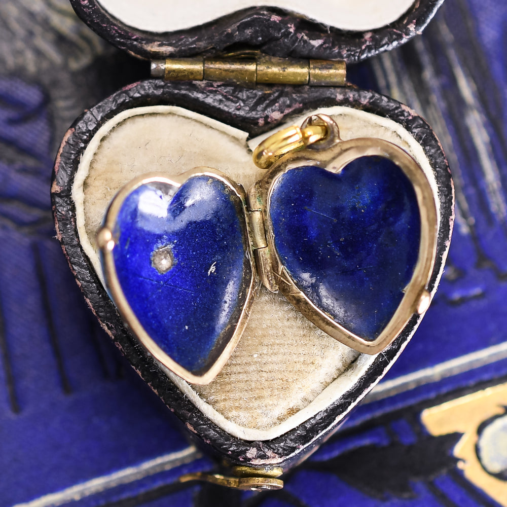 Victorian Pearl & Enamel Heart Locket