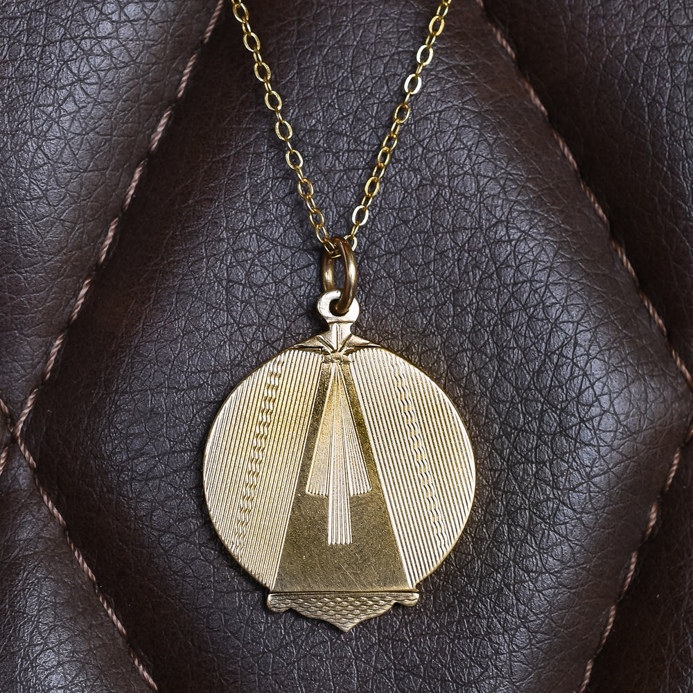 Art Deco 9k Gold Locket Pendant