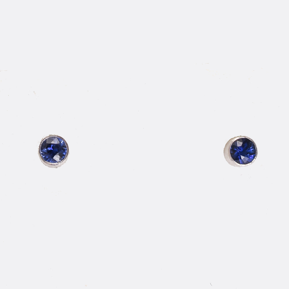 Modern Sapphire Stud Earrings