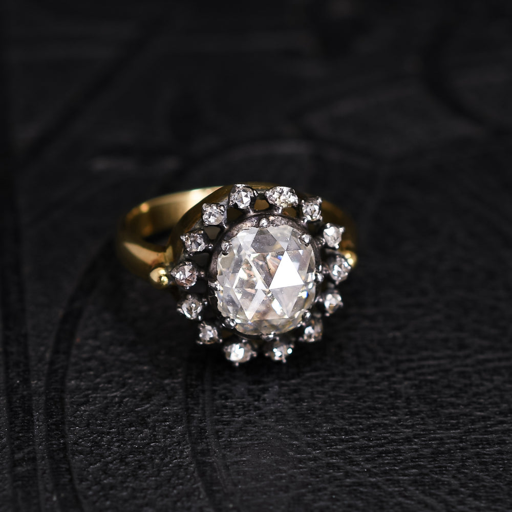 Georgian Diamond Cluster Engagement Ring