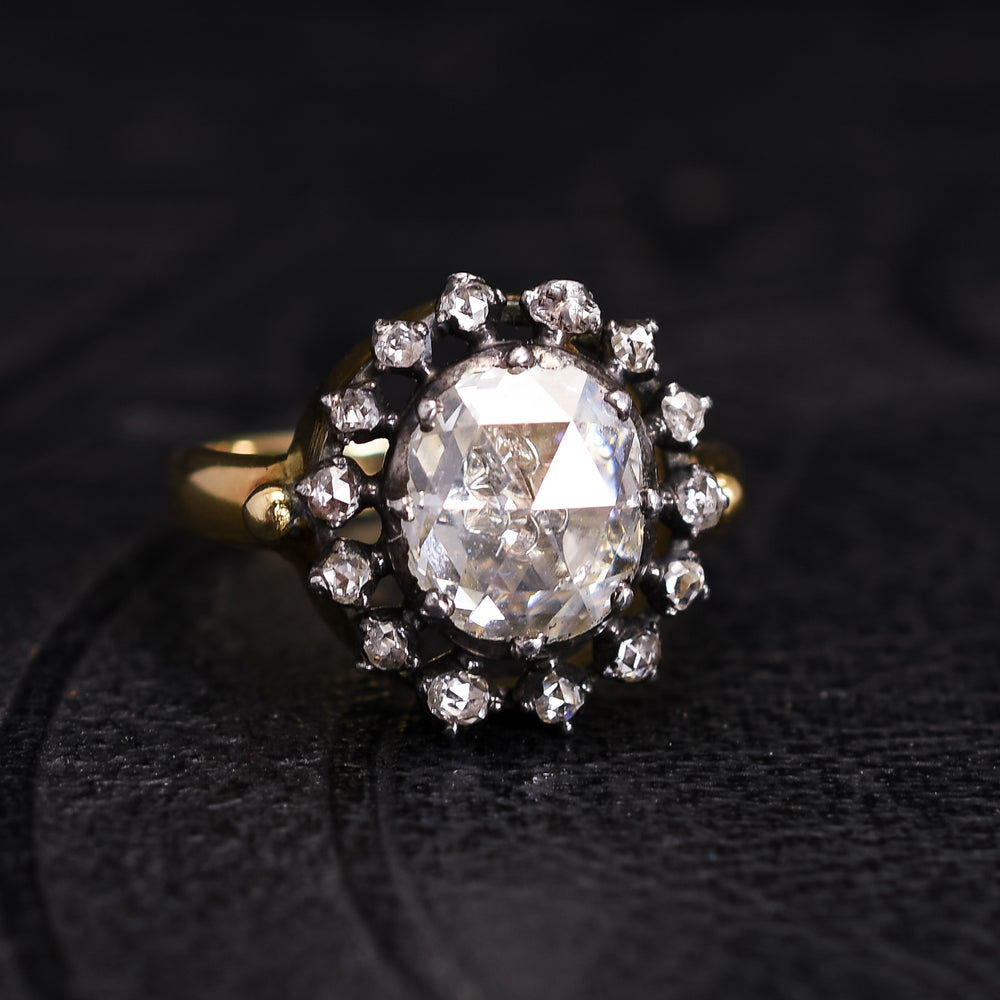 Georgian Diamond Cluster Engagement Ring