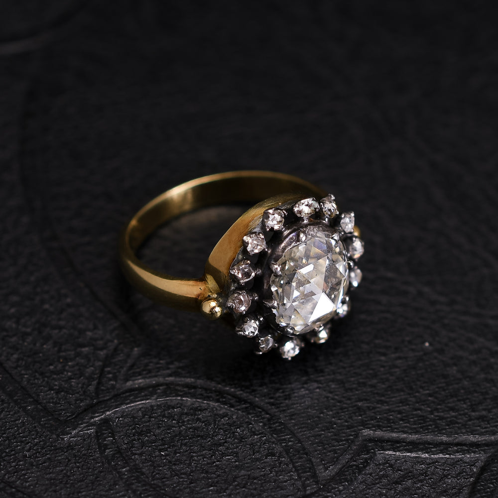 Georgian Diamond Cluster Engagement Ring