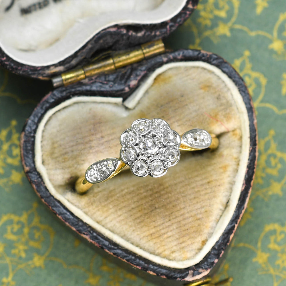 Art Deco Diamond Daisy Cluster Ring