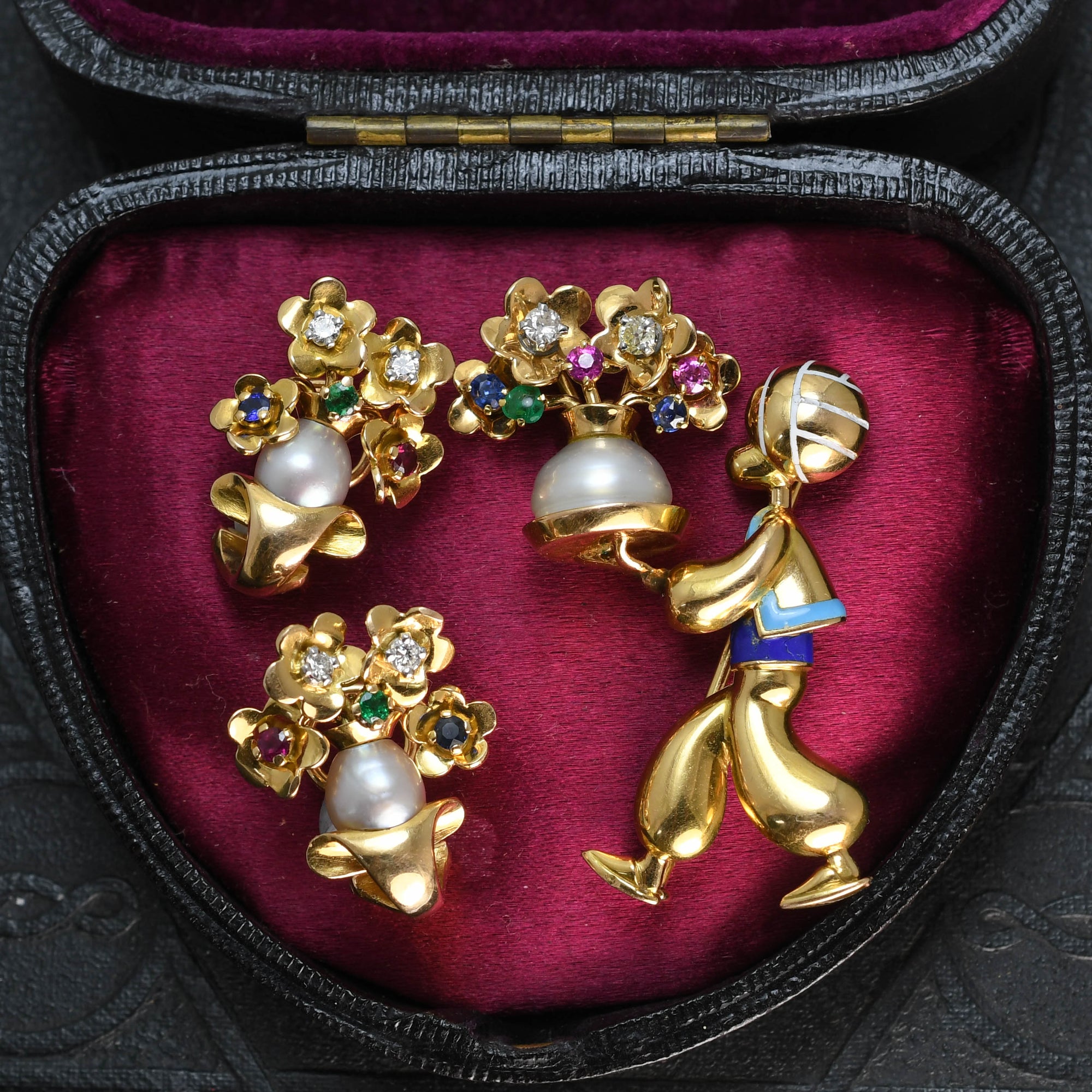 Vintage brooch and earring sets hotsell