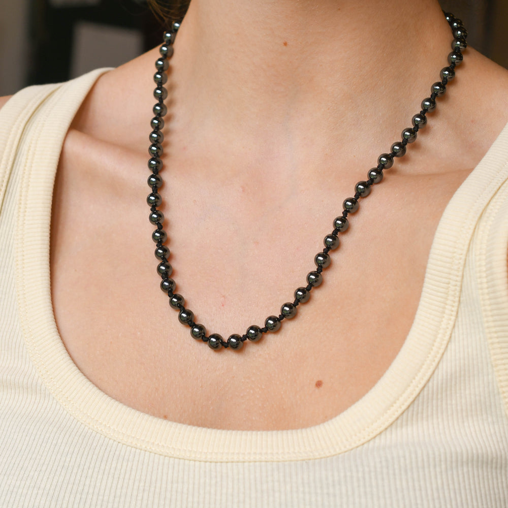 Vintage Hematite Bead Necklace