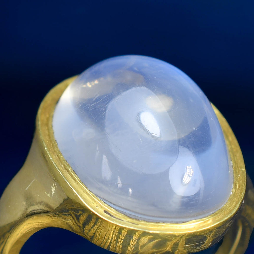 Oversized 16ct Moonstone 22k Gold Solitaire Ring