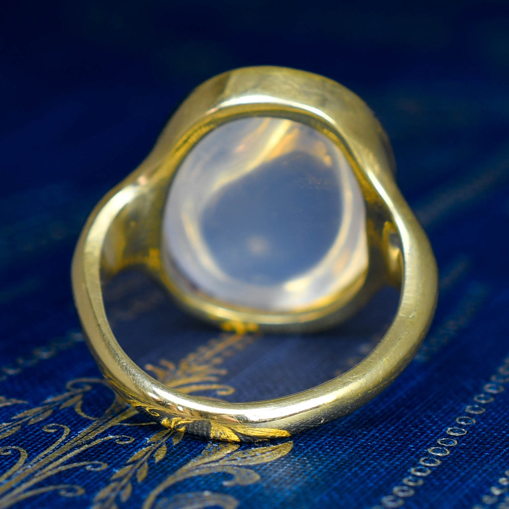 Oversized 16ct Moonstone 22k Gold Solitaire Ring