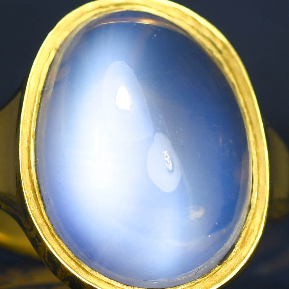 Oversized 16ct Moonstone 22k Gold Solitaire Ring