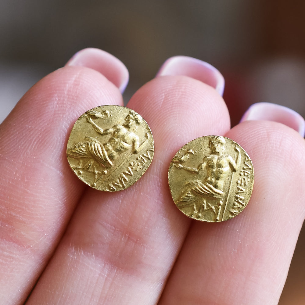 Ancient Revival 'Alexander The Great' Coin Earrings
