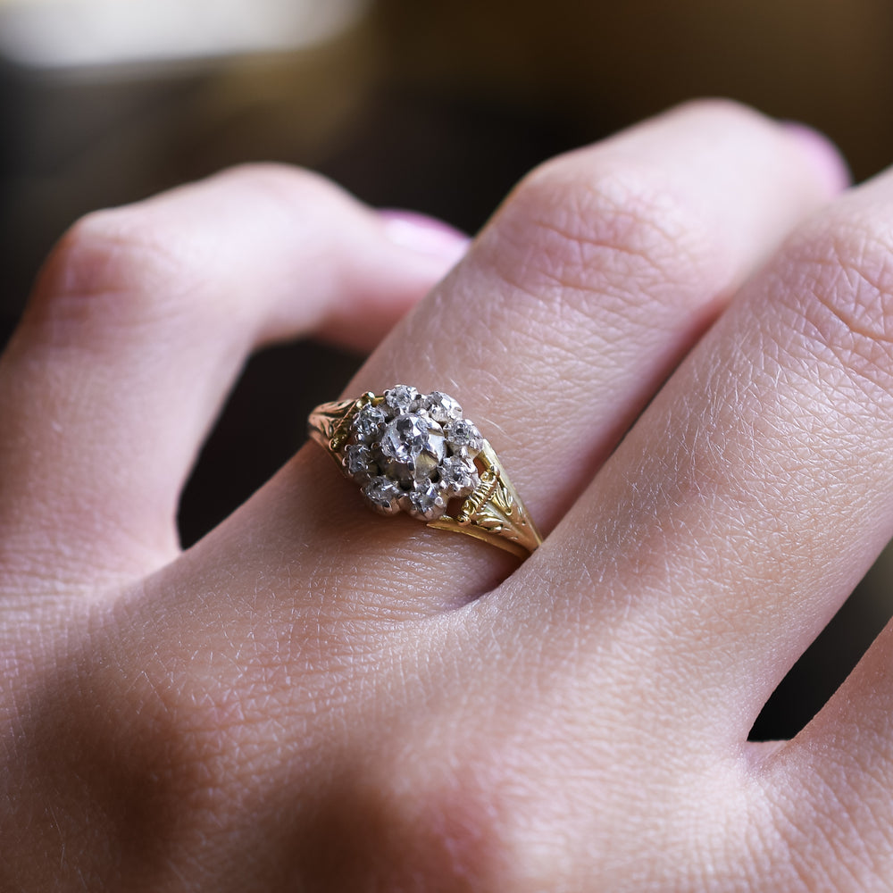 Georgian Diamond Flower Cluster Ring