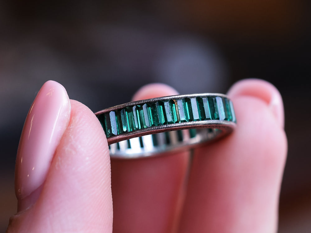 Art Deco 'Emerald' Paste Eternity Ring