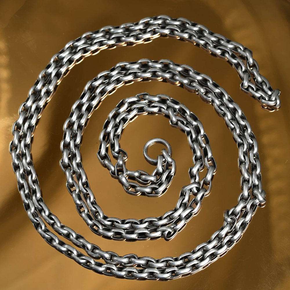 Antique European Silver Long Guard Chain