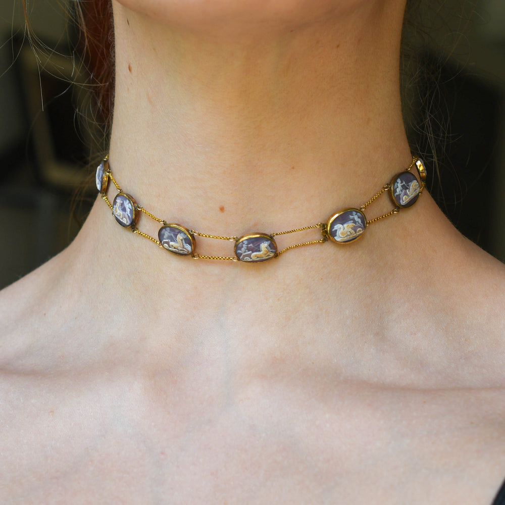 Georgian Gold Cupid & Psyche Cameo Suite