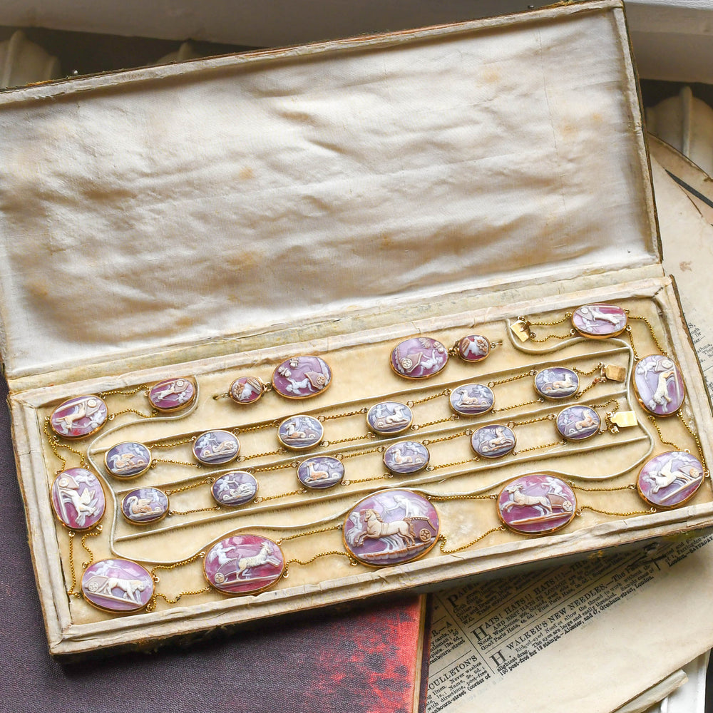 Georgian Gold Cupid & Psyche Cameo Suite