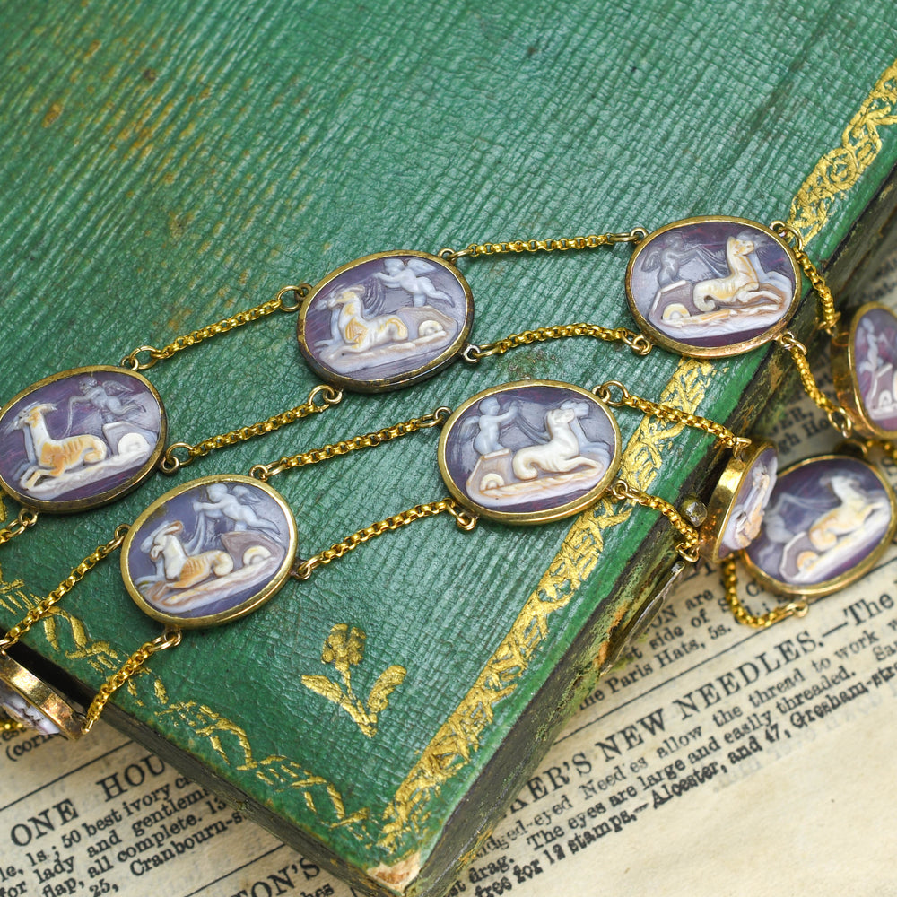 Georgian Gold Cupid & Psyche Cameo Suite