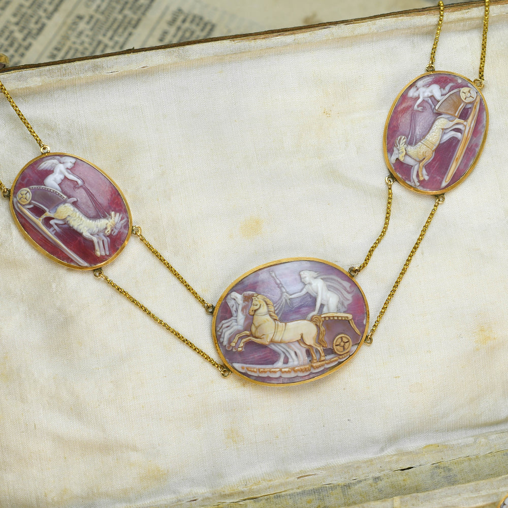 Georgian Gold Cupid & Psyche Cameo Suite