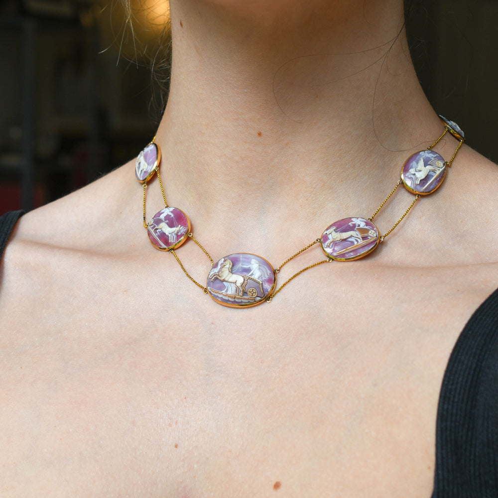 Georgian Gold Cupid & Psyche Cameo Suite