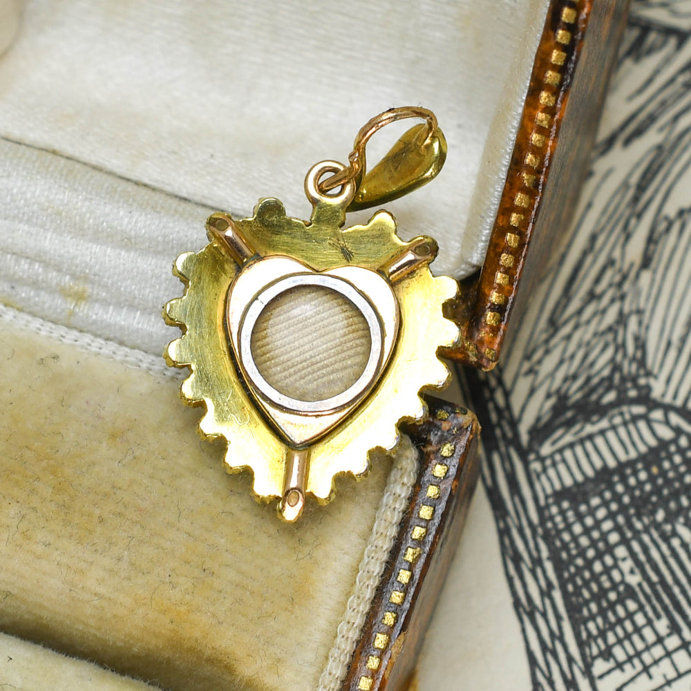 Edwardian Turquoise & Pearl Heart Locket Pendant