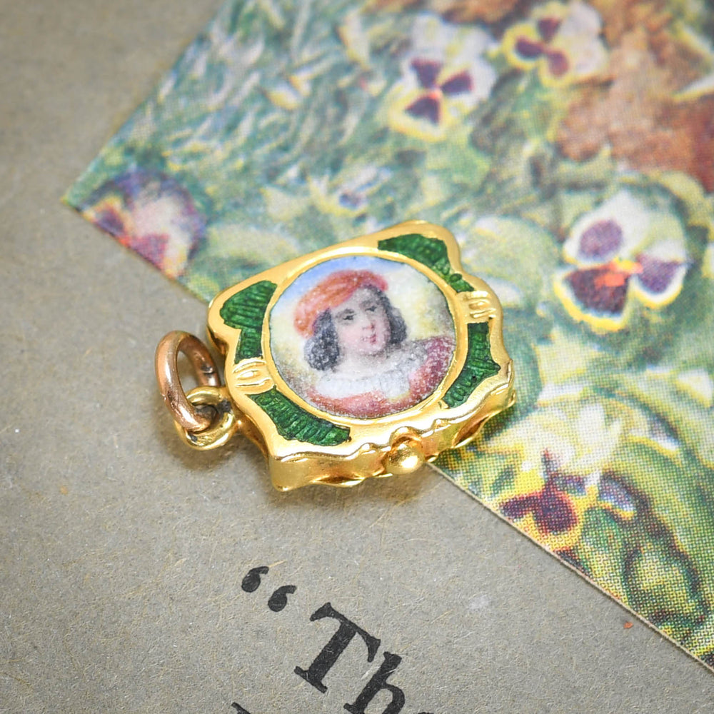 Georgian Enamelled Miniature Purse Locket Charm