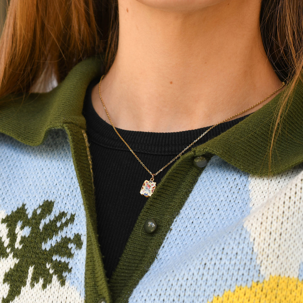 Georgian Enamelled Miniature Purse Locket Charm