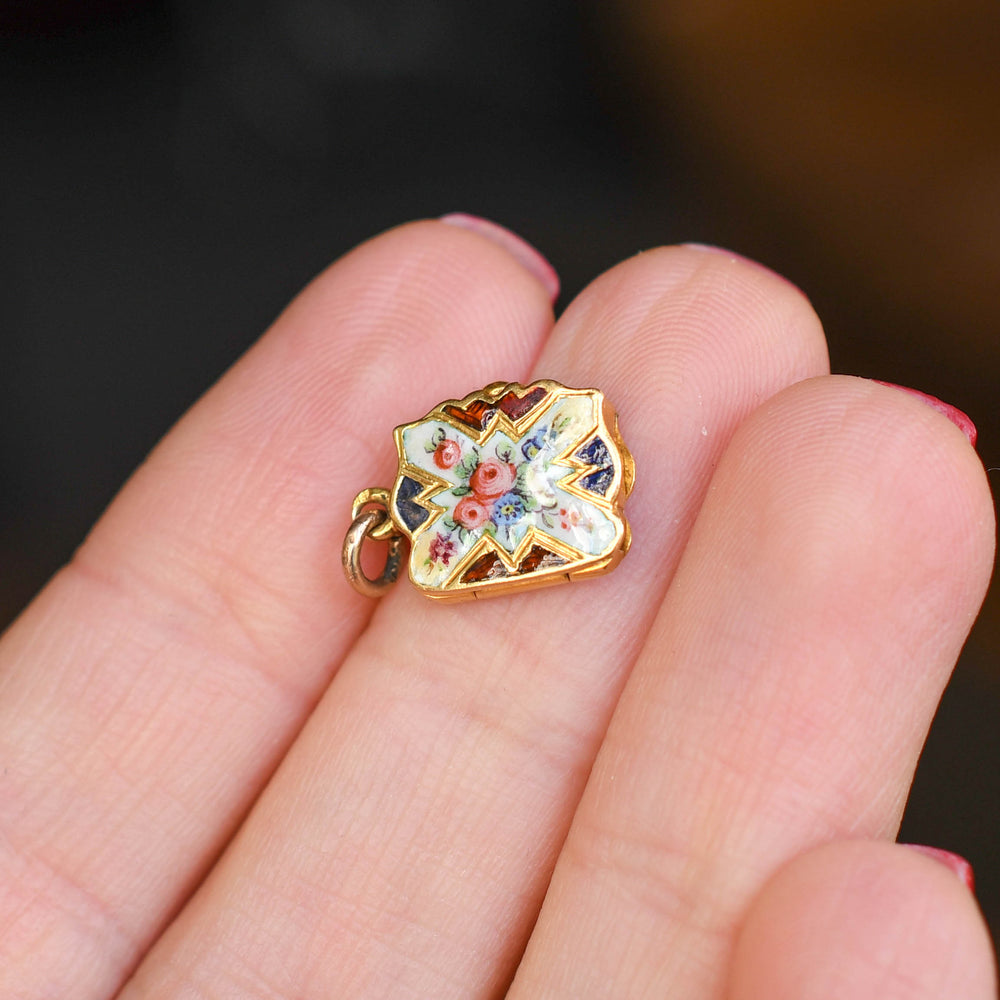 Georgian Enamelled Miniature Purse Locket Charm