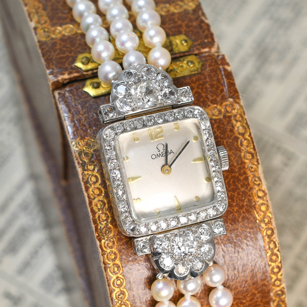 Art Deco Pearl & Diamond Dress Watch by Omega