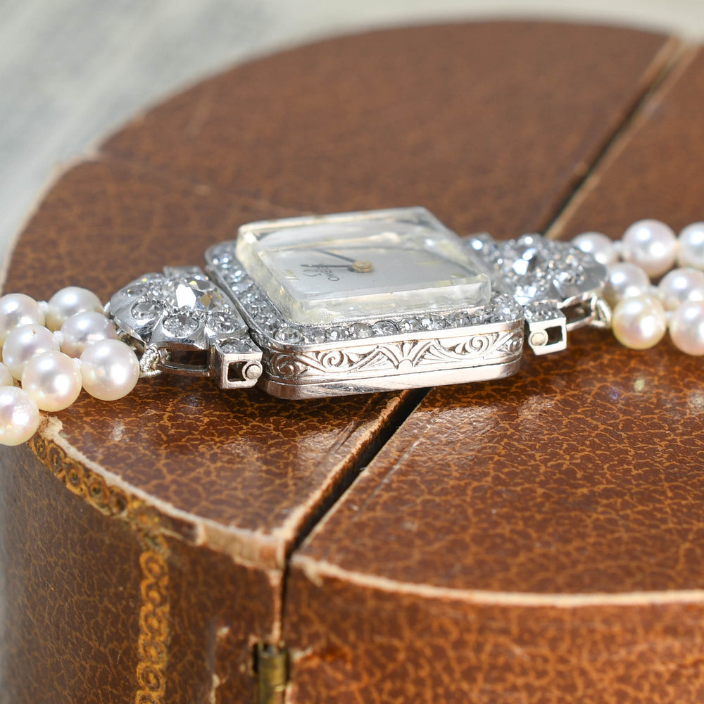 Art Deco Pearl & Diamond Dress Watch by Omega