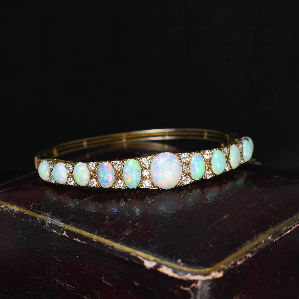 Victorian Opal & Diamond Bangle