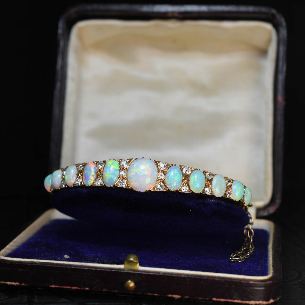 Victorian Opal & Diamond Bangle