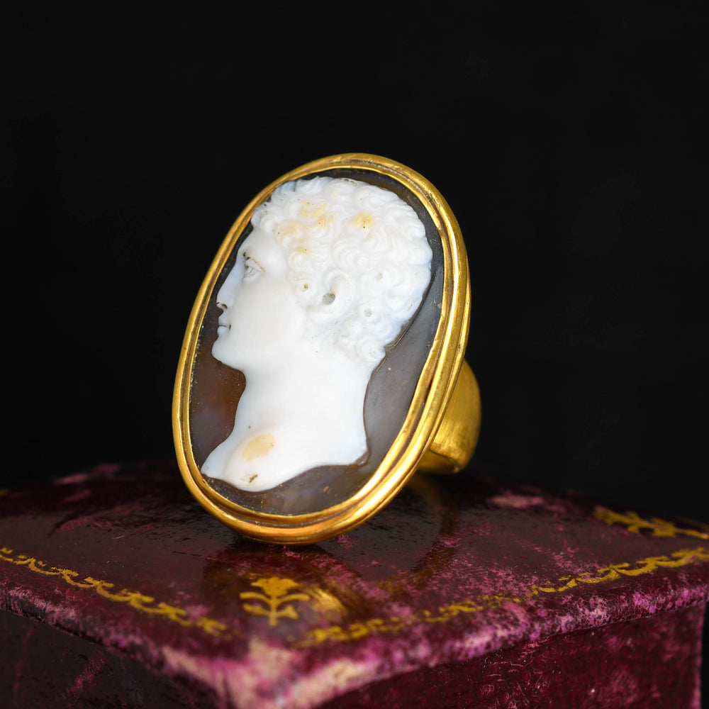Late 18th Century Young Hercules Portrait Cameo Ring