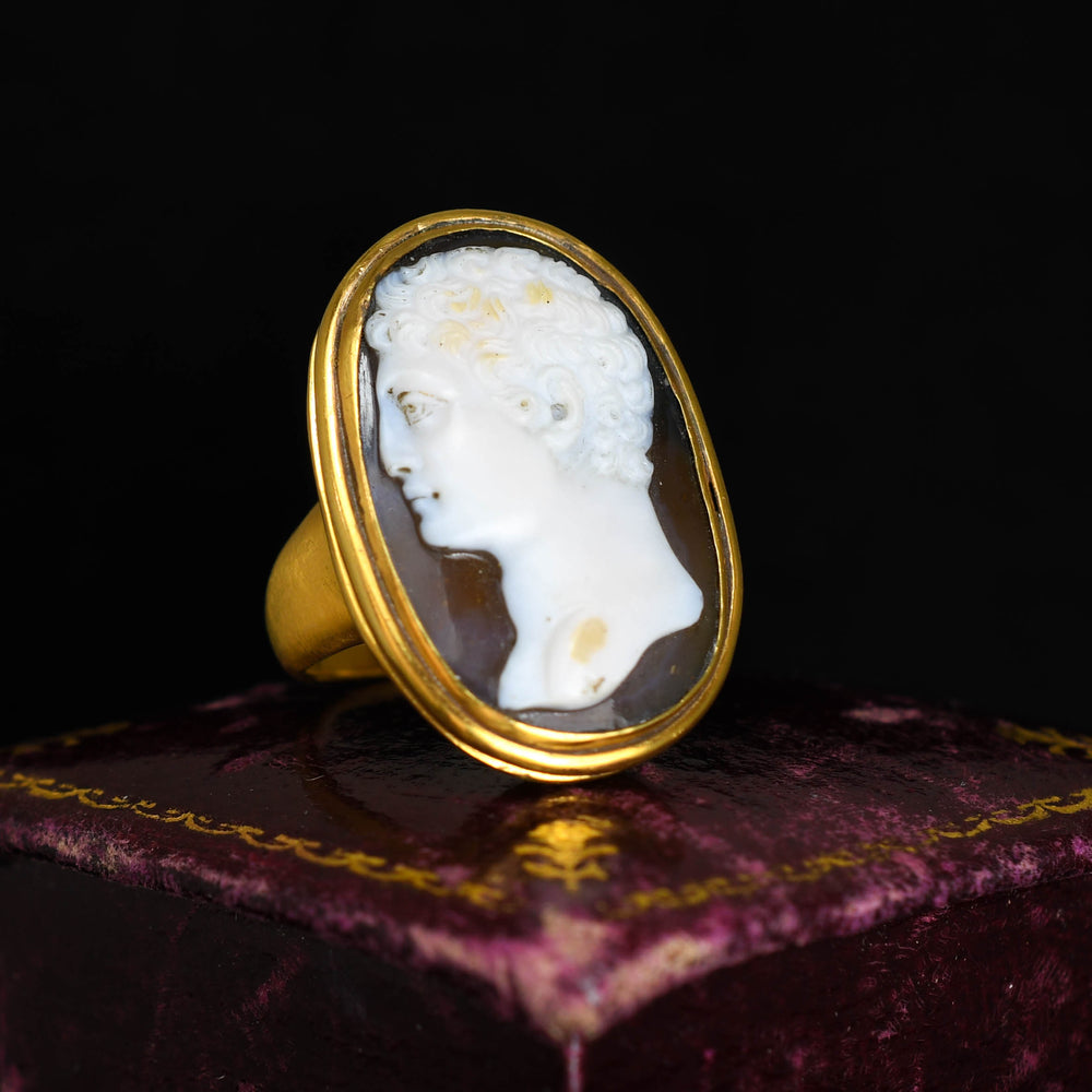 Late 18th Century Young Hercules Portrait Cameo Ring