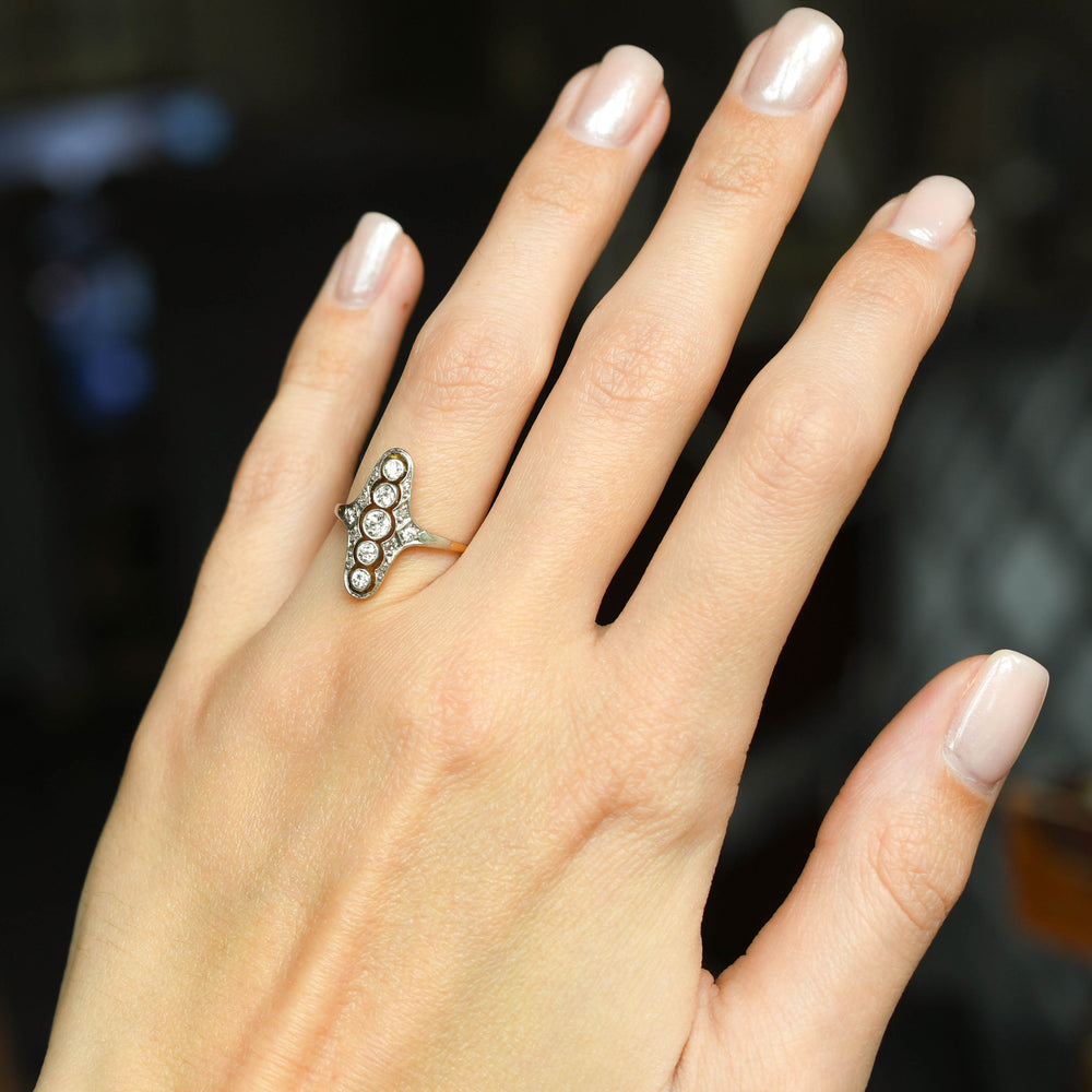 Edwardian Diamond Openwork Cluster Ring