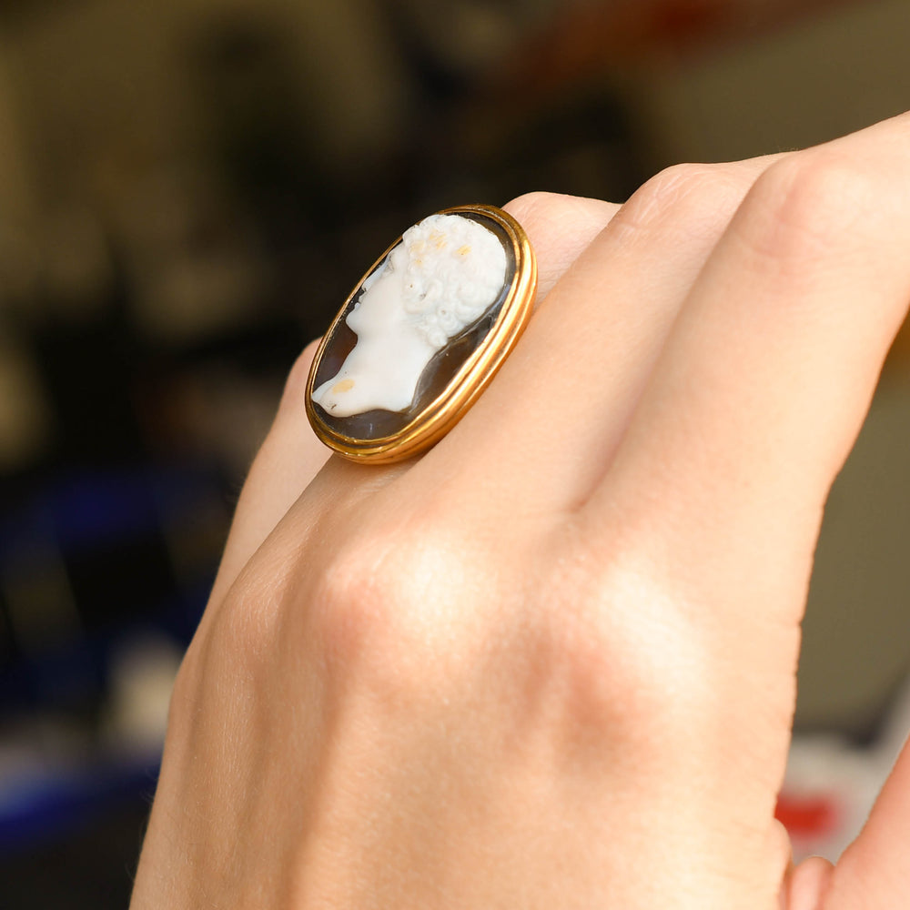 Late 18th Century Young Hercules Portrait Cameo Ring