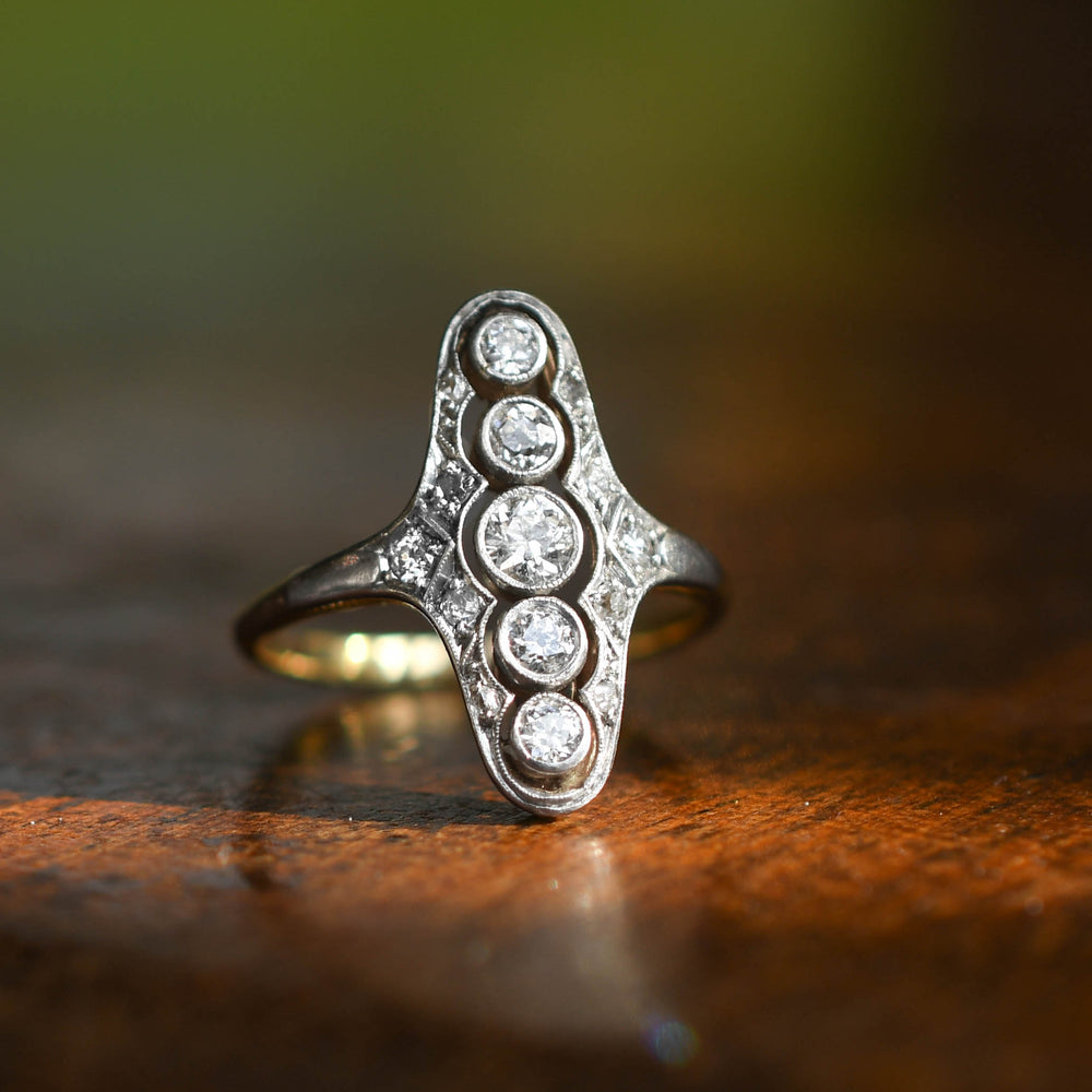Edwardian Diamond Openwork Cluster Ring