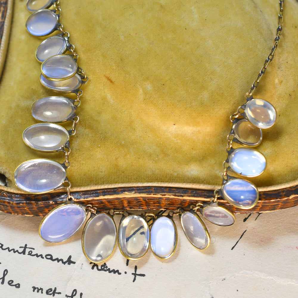 1930's Moonstone Fringe Necklace