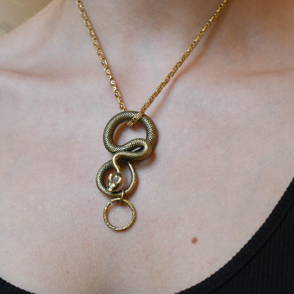 Antique Oversized Snake Charm Holder