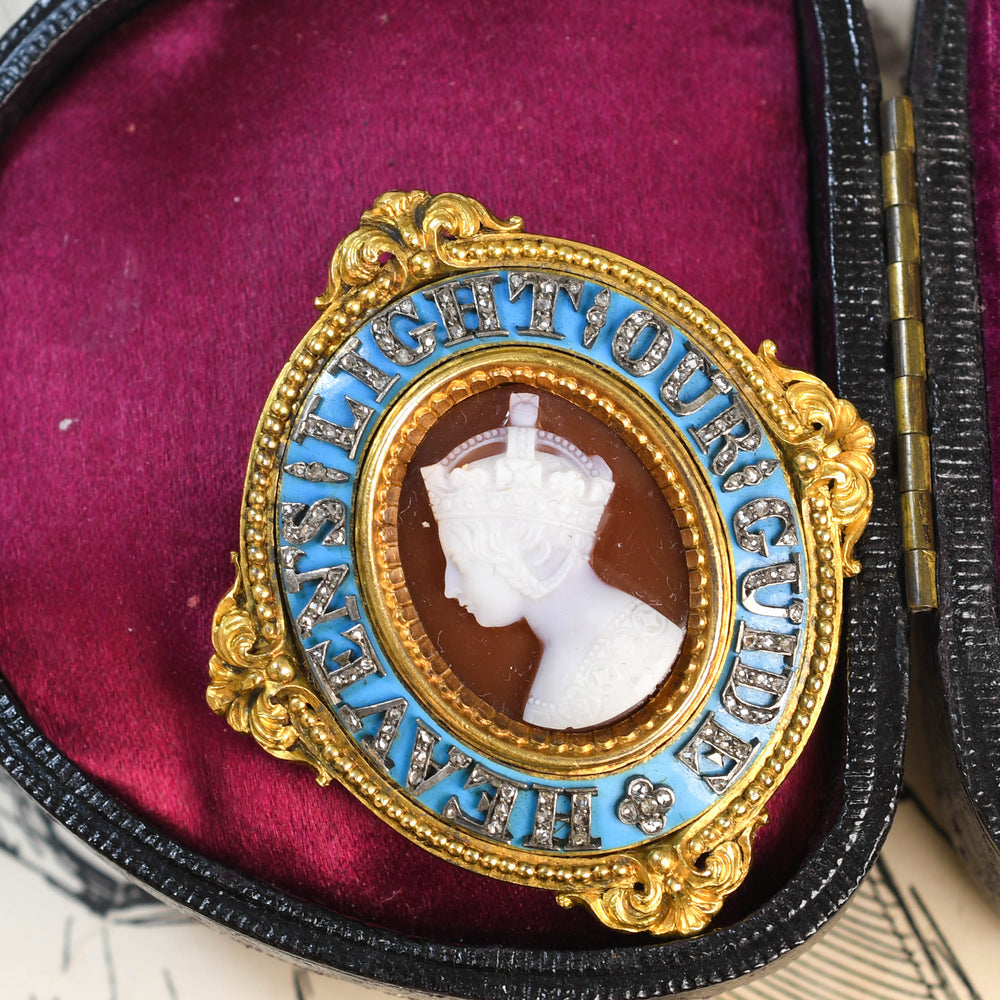 Victorian Enamel & Diamond Cameo 