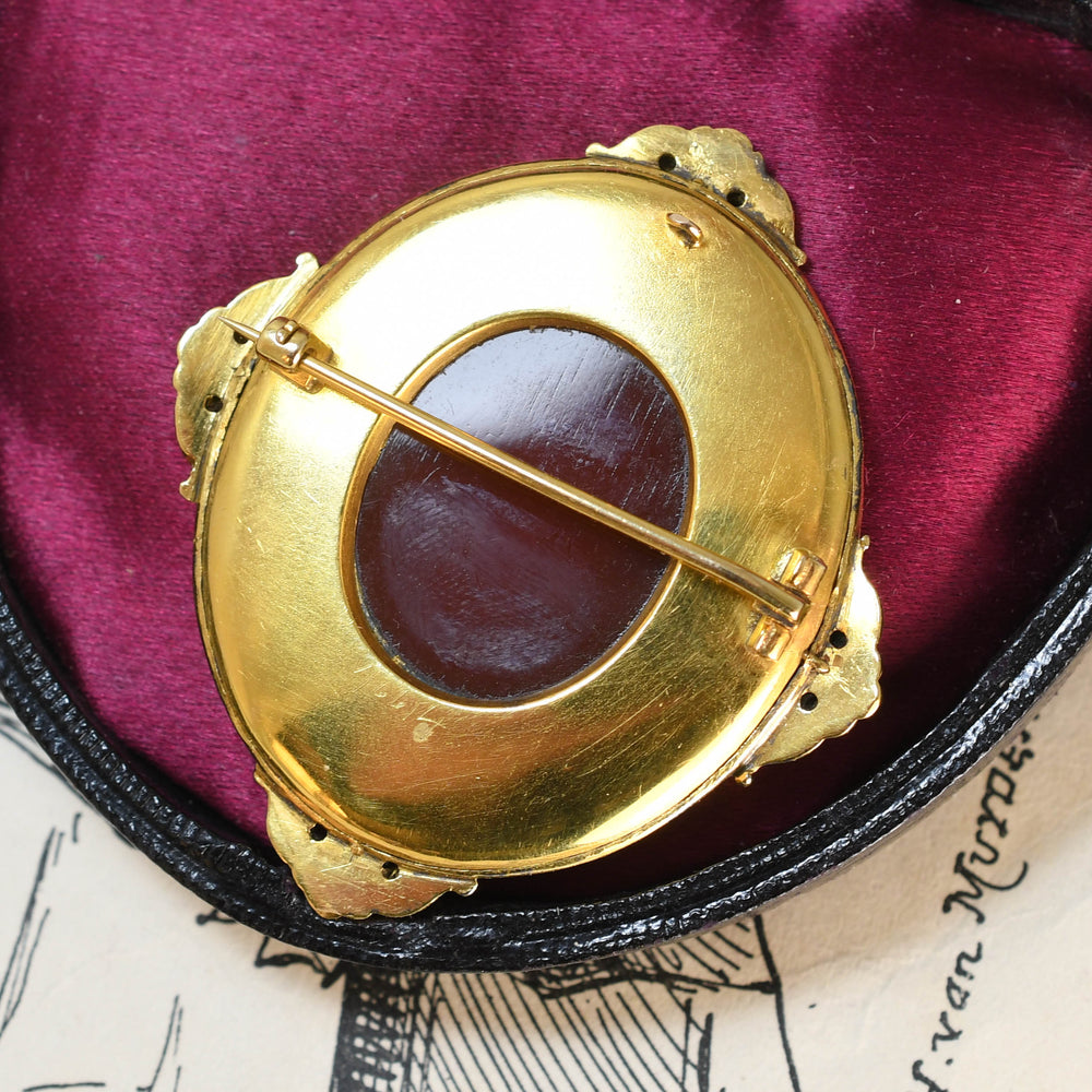 Victorian Enamel & Diamond Cameo 