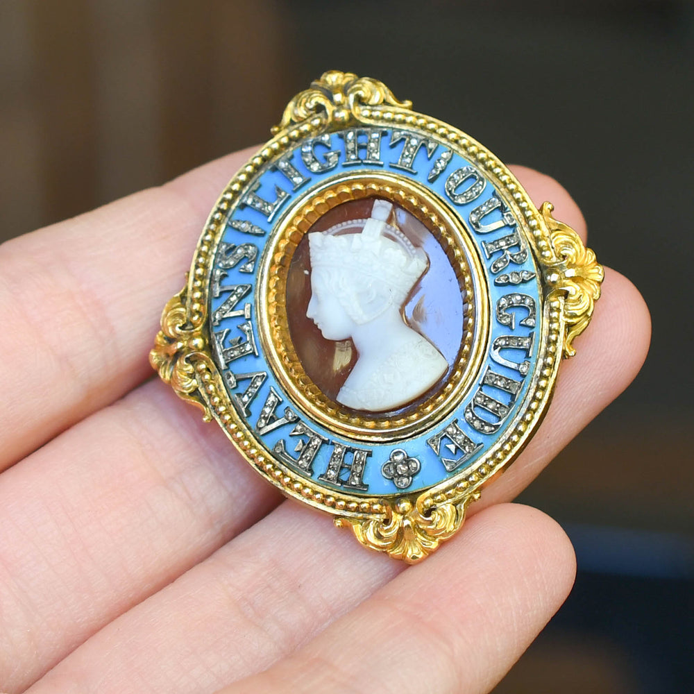Victorian Enamel & Diamond Cameo 