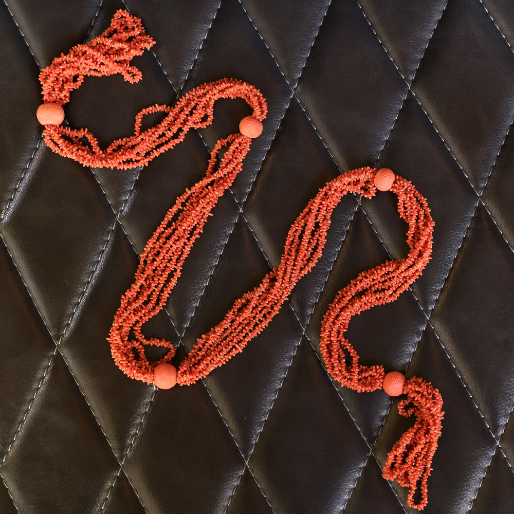 Georgian Coral Bead Sautoir Necklace