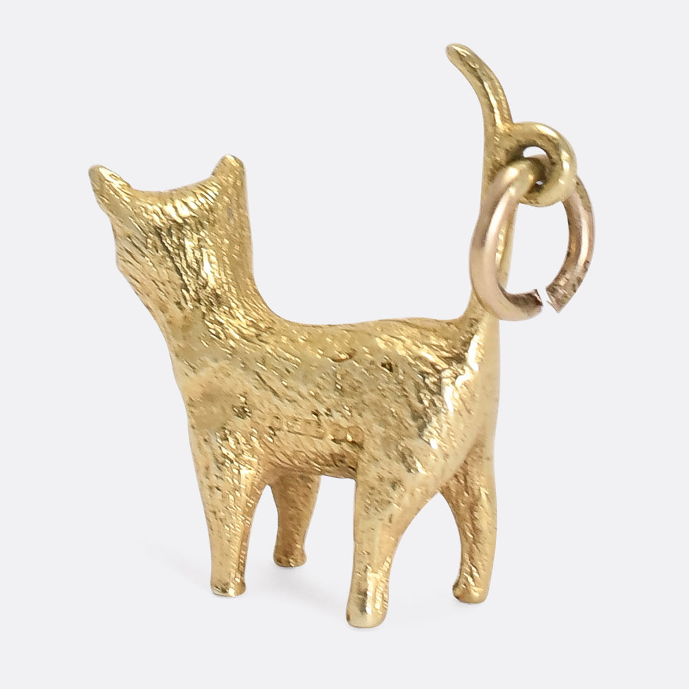 Vintage Gold Cat Charm