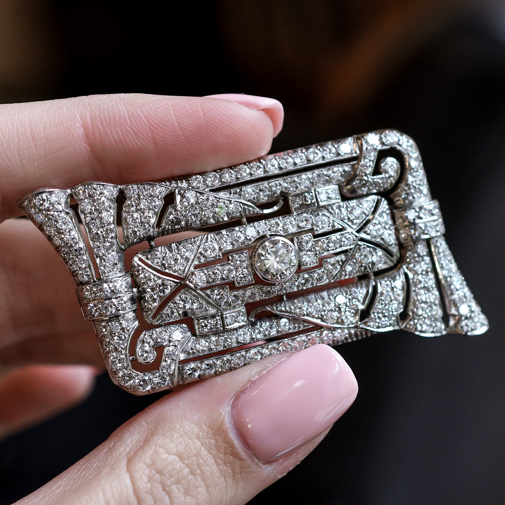 Art Deco Diamond Panel Brooch