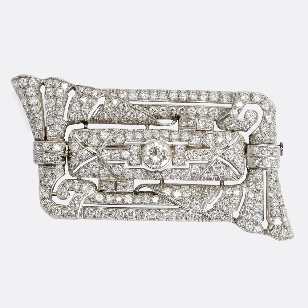 Art Deco Diamond Panel Brooch