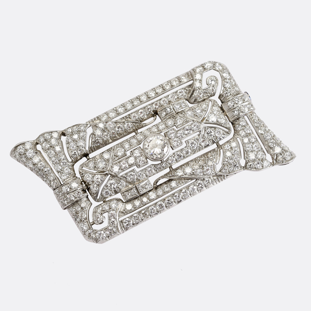 Art Deco Diamond Panel Brooch