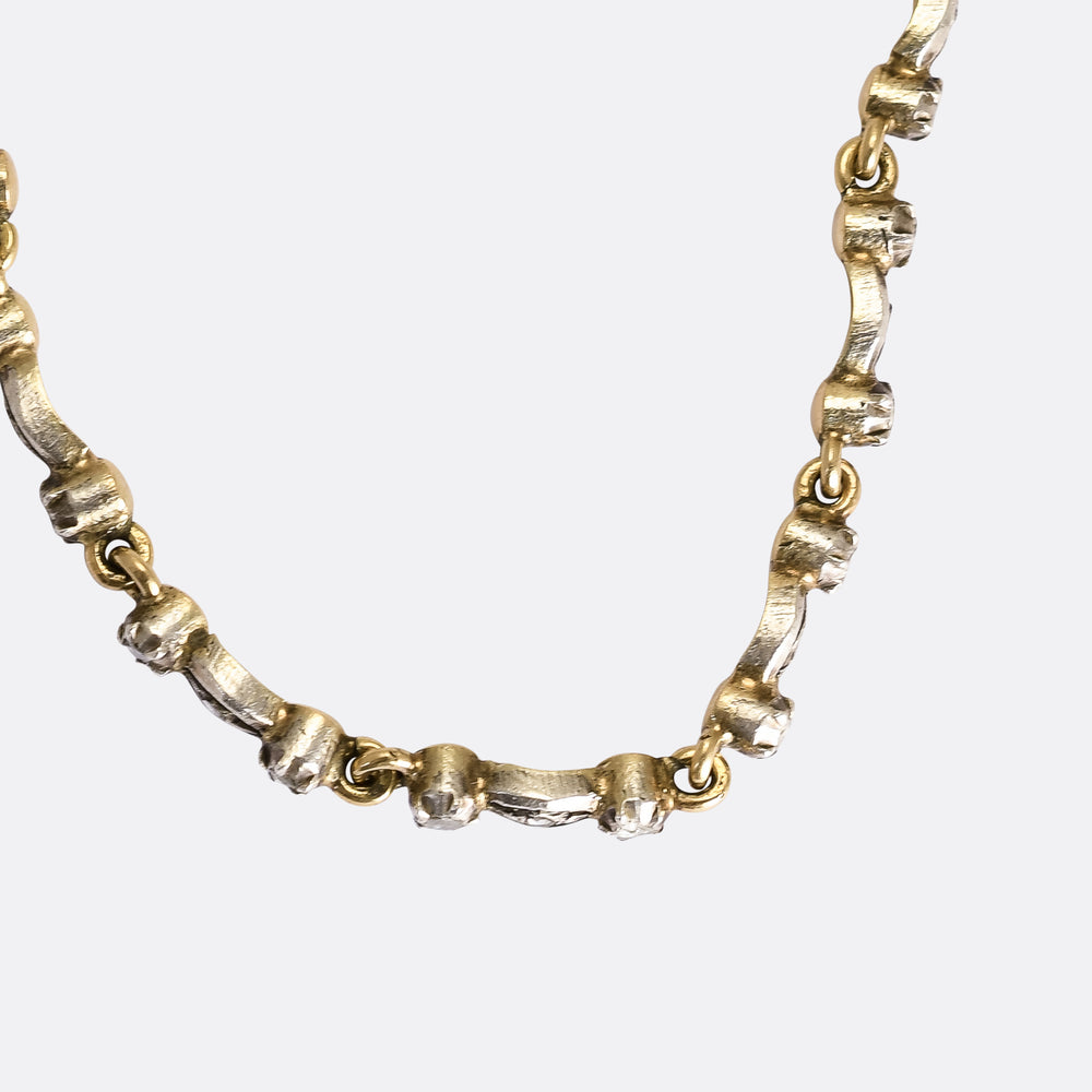 Mid-Century Emerald & Diamond Necklace