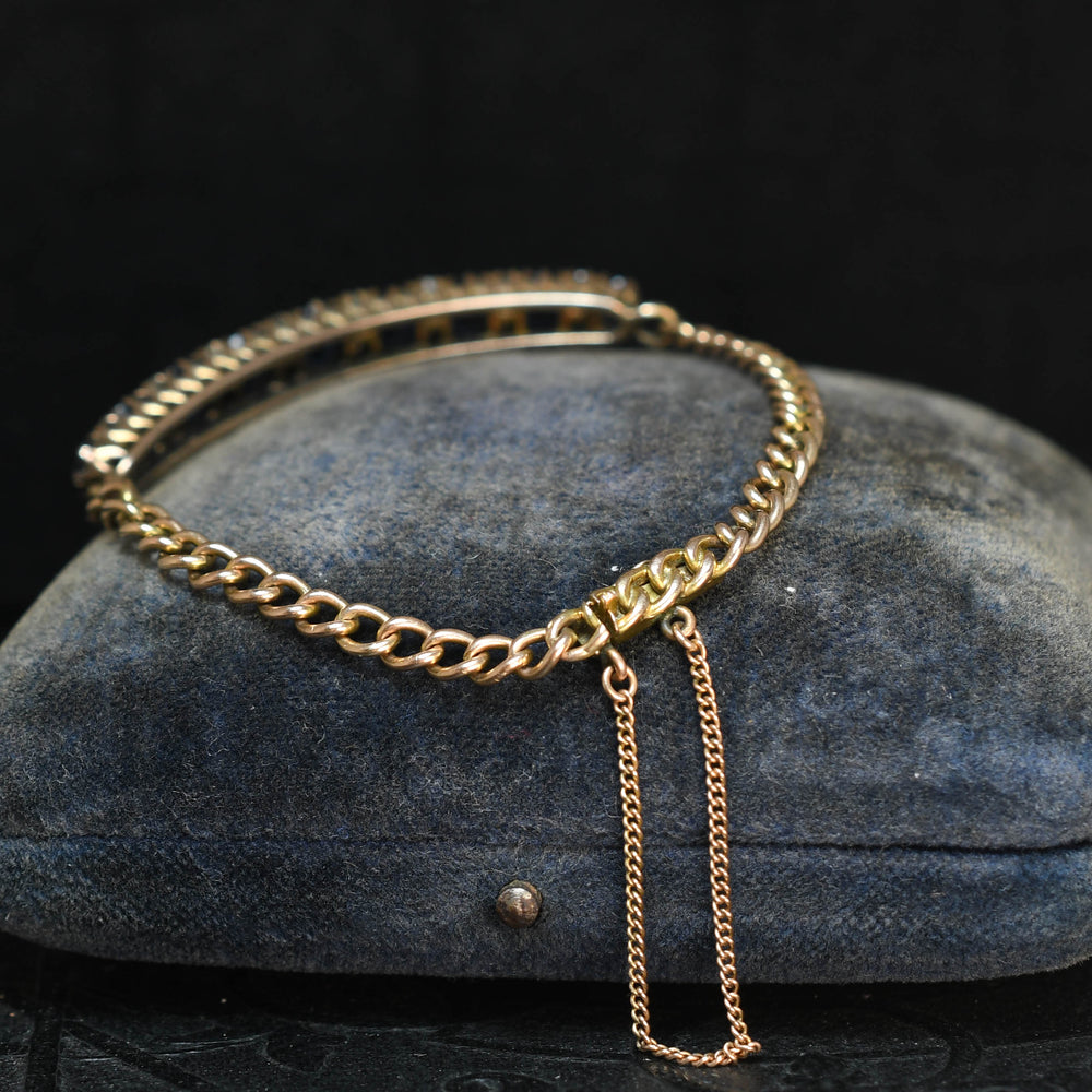 Victorian Sapphire & Diamond Curb-Link Bracelet