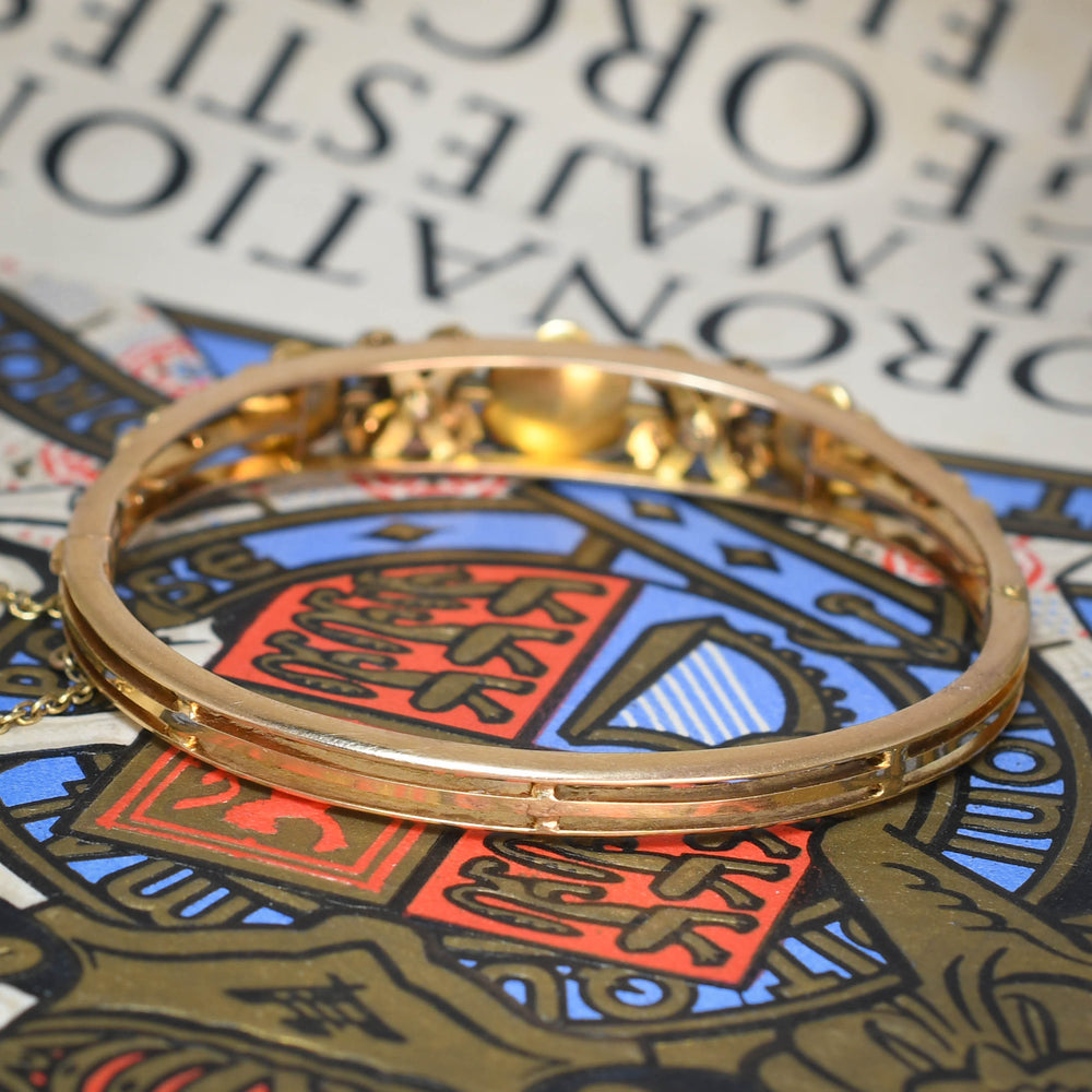 Victorian Natural Pearl Flower Cluster Bangle
