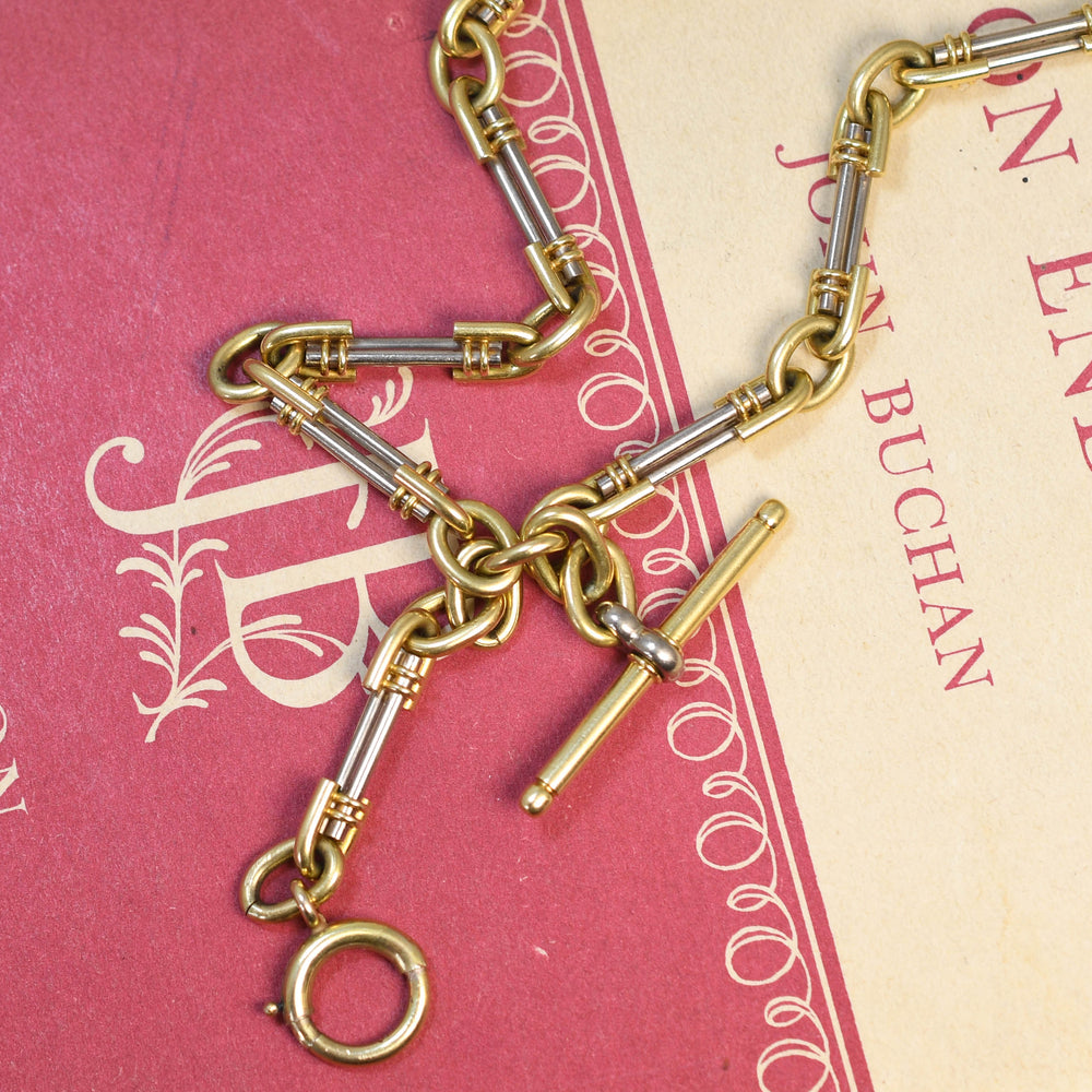 1940's Bi-Metal Albert Chain Necklace
