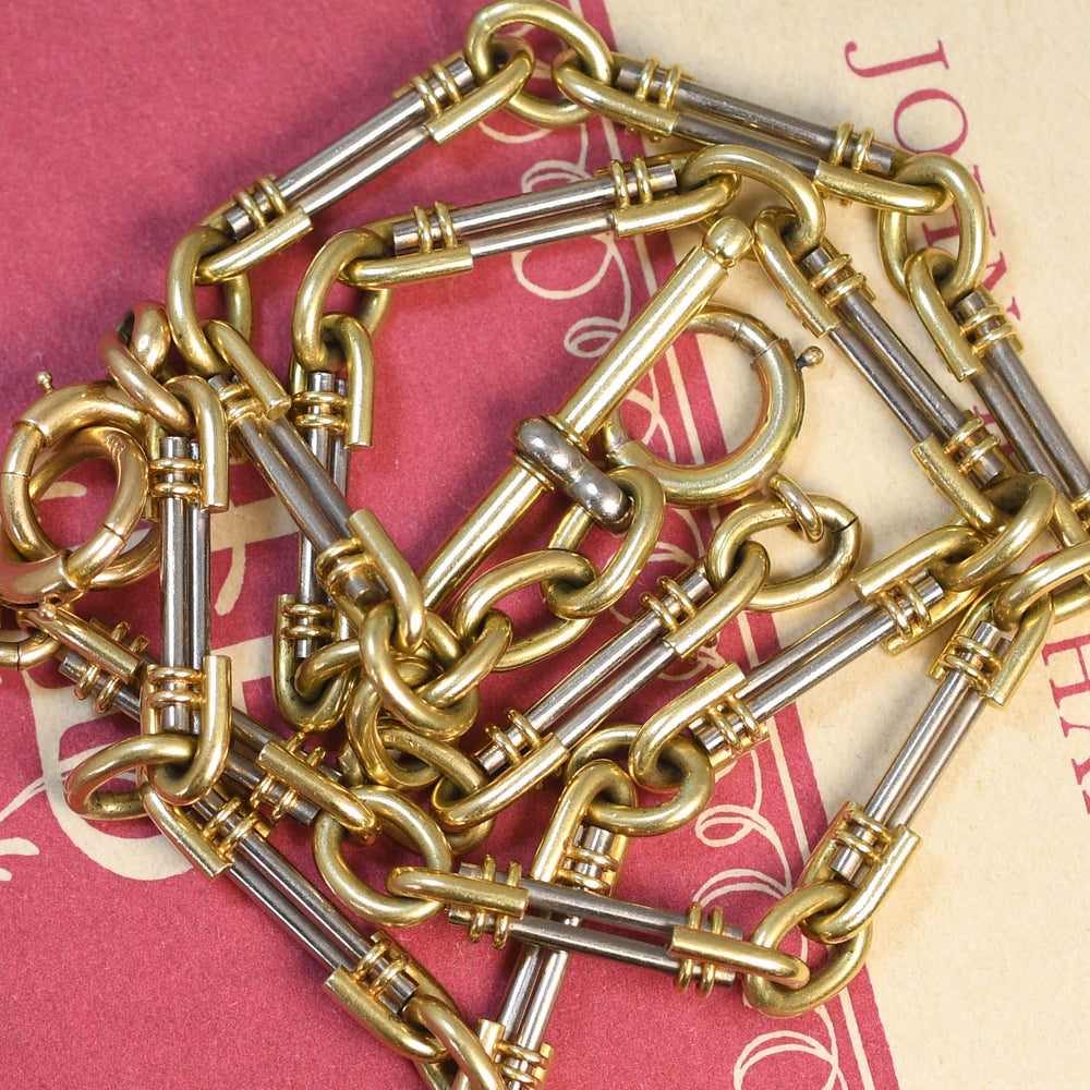 1940's Bi-Metal Albert Chain Necklace