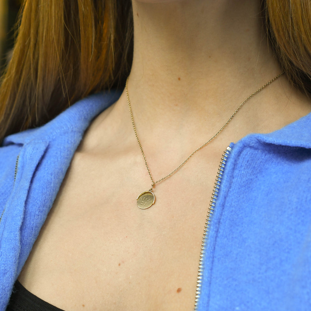 Late Victorian BE HAPPY Gold Spinner Charm